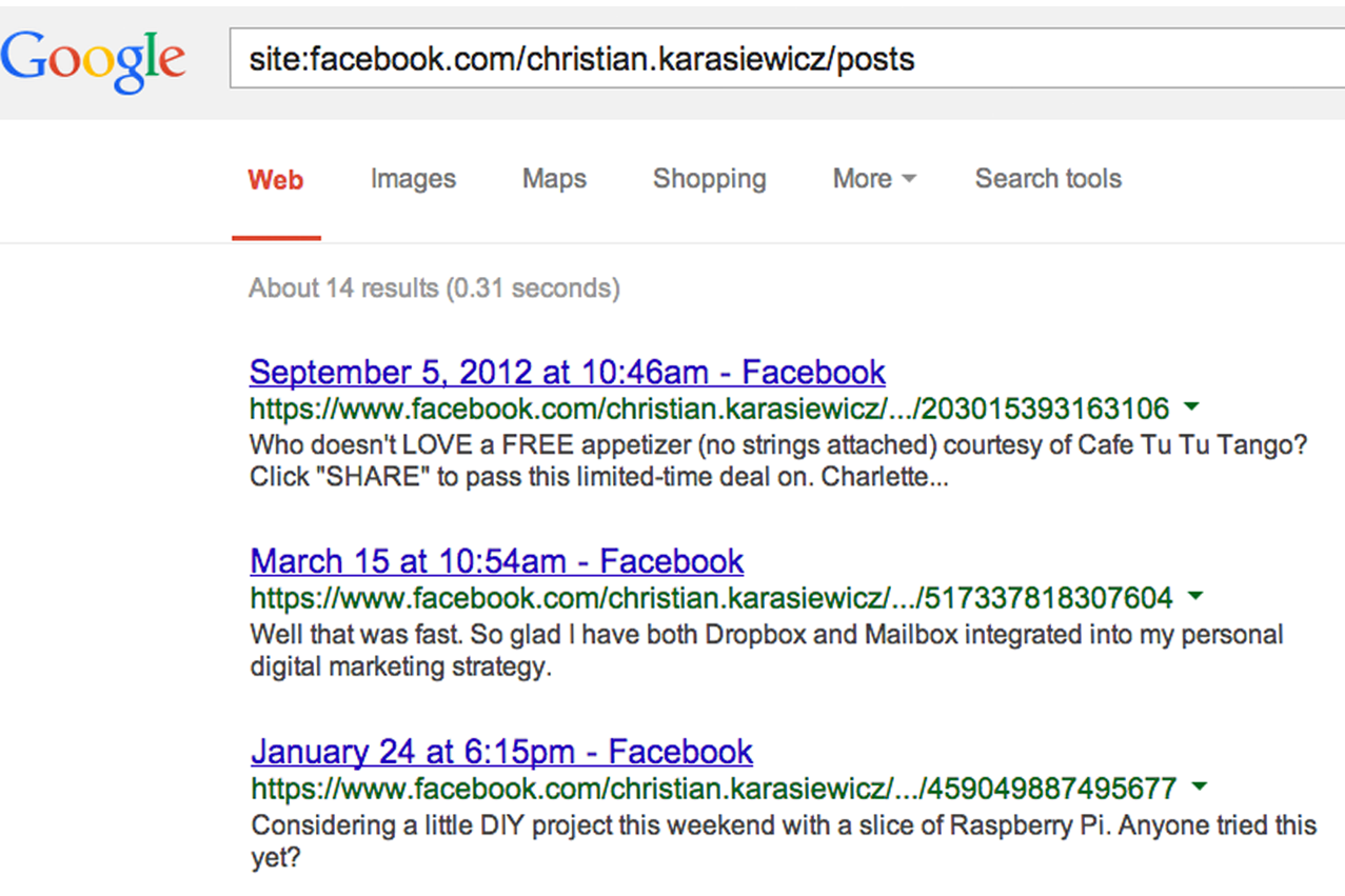how to search facebook posts
