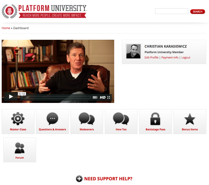 Platform University layout