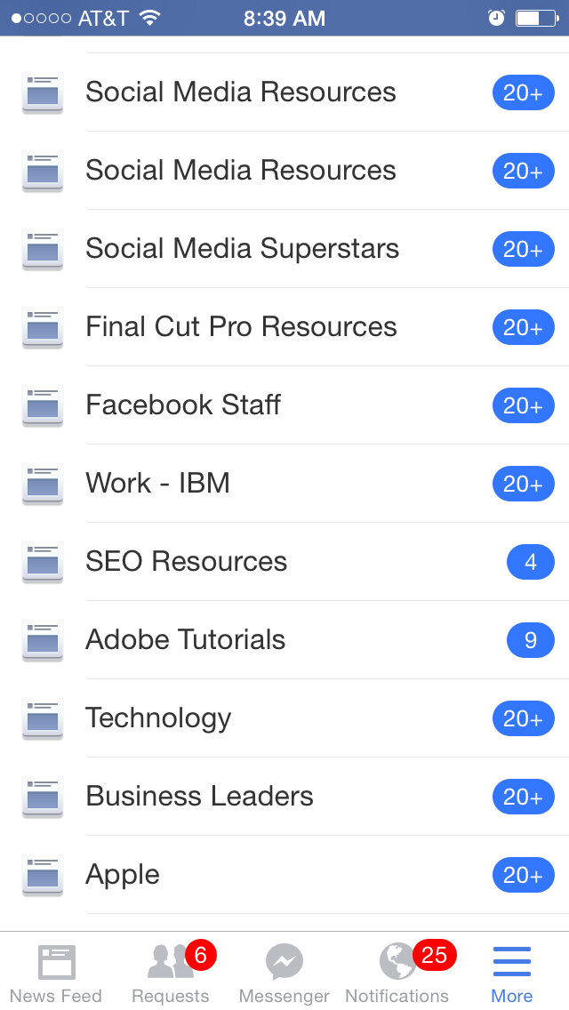 Facebook add interest lists - mobile